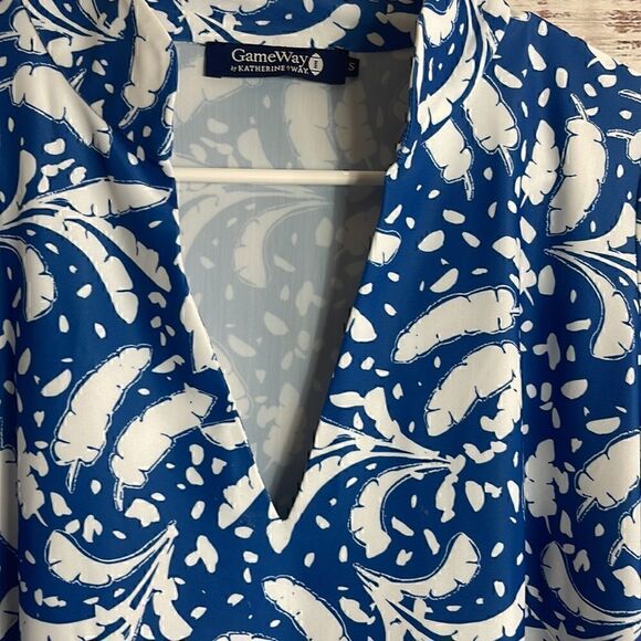 Katherine way Dress Womens Size S UPF 50 + Game Way V Neck Shift jersey Floral - Picture 5 of 11